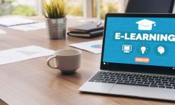 E-learning and Online Education for Student and University Concept.